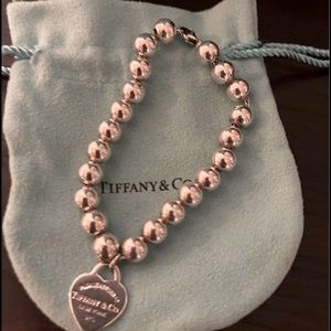 Tiffany & Co Ball Bead Bracelet with Heart Tag